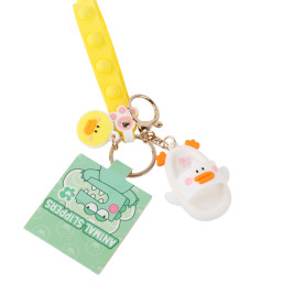 Keychain - Animal Slippers - White
